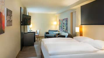 Business Zimmer mit Doppelbett | Allergikerbettwaren, Verdunkelungsvorhänge, schallisolierte Zimmer