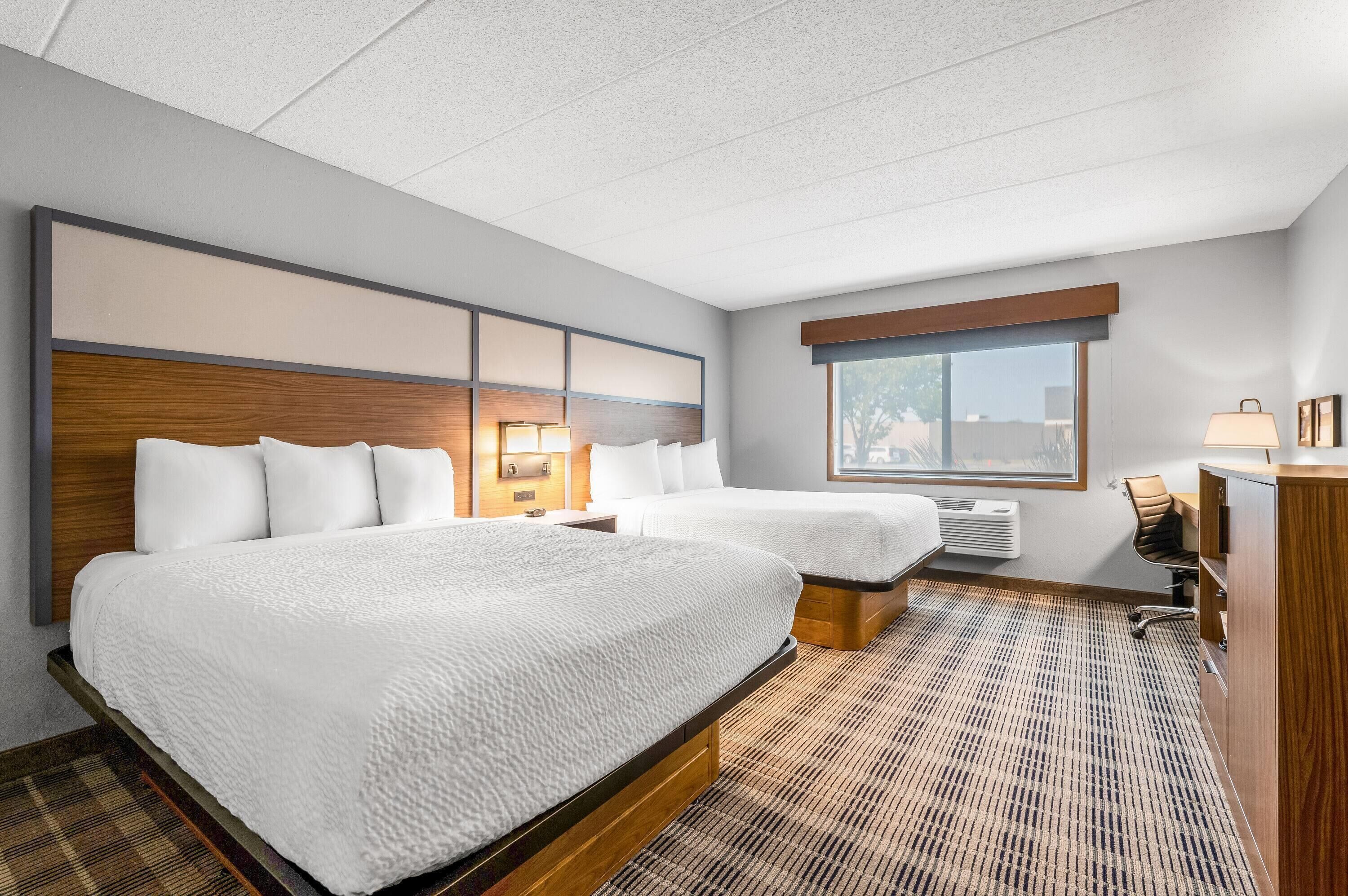 Room, 2 Queen Beds, Non Smoking | Desk, blackout drapes, soundproofing, iron/ironing board