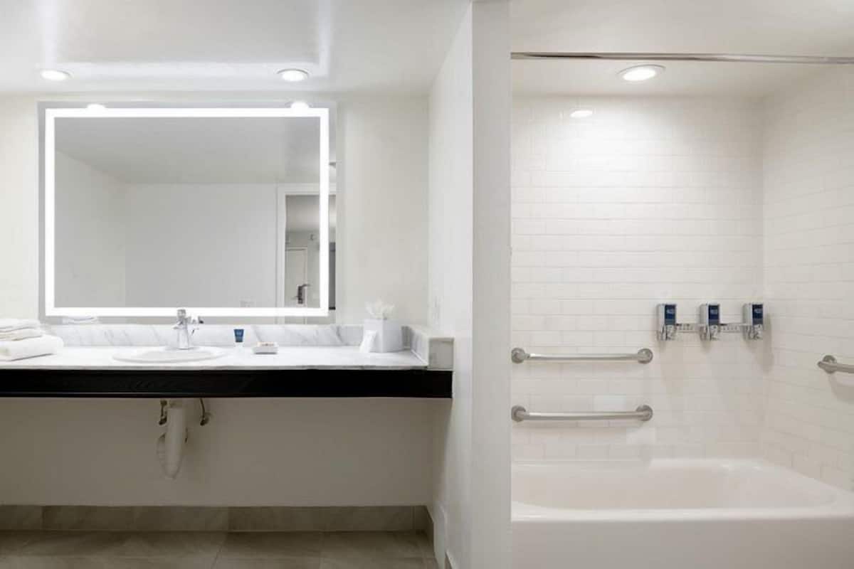 Free toiletries, hair dryer, towels