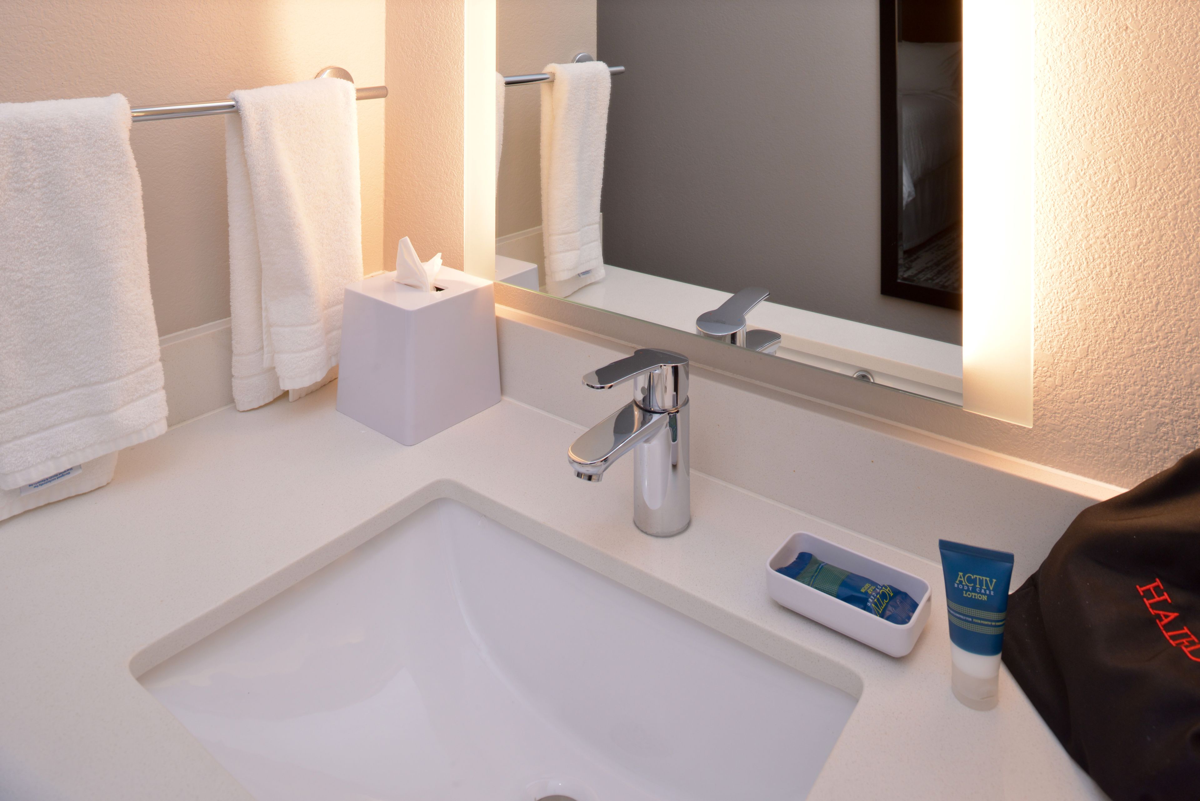 free toiletries, hair dryer, towels