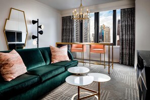 Superior Suite, 1 King Bed with Sofa bed | Living area | 65-inch LCD TV with cable channels, TV, iPod dock - The Gwen, a Luxury Collection Hotel, Michigan Avenue Chicago (Chicago)