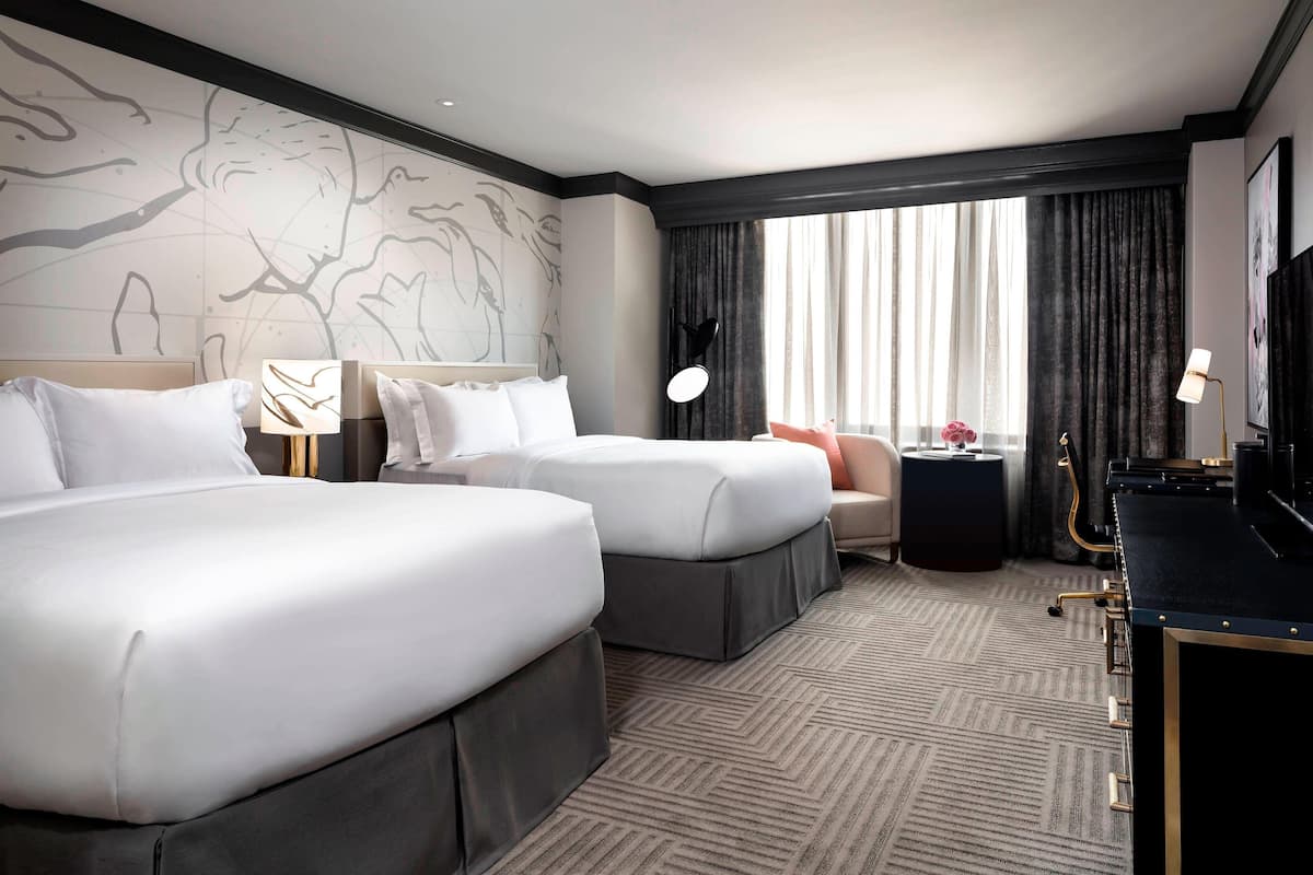Deluxe Room, 2 Queen Beds, Non Smoking | Frette Italian sheets, premium bedding, in-room safe, desk