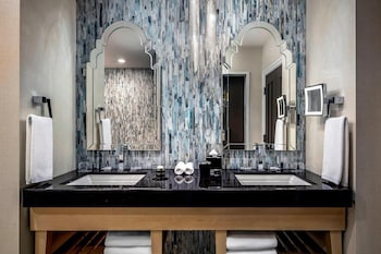 Separate tub and shower, free toiletries, hair dryer, bathrobes at The Gwen, a Luxury Collection Hotel, Michigan Avenue Chicago