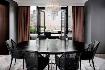 Frette Italian sheets, premium bedding, in-room safe, desk at The Gwen, a Luxury Collection Hotel, Michigan Avenue Chicago