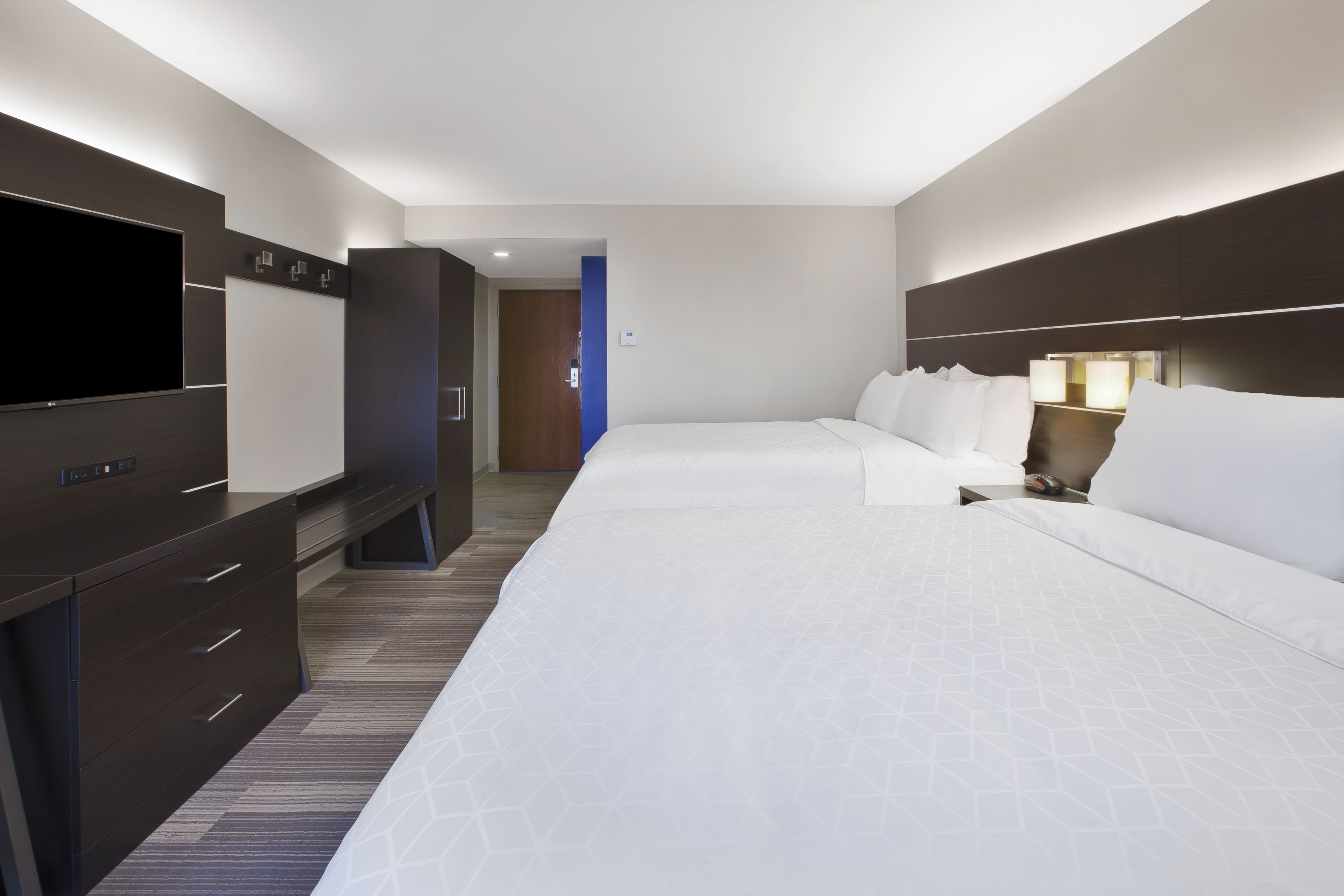 standard room, 2 queen beds | 1 bedroom, in-room safe, desk, laptop workspace