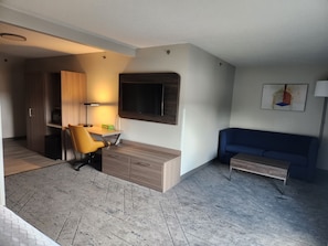 Suite, 1 King Bed with Sofa bed, Accessible (Communication, Accessible Tub) | Desk, iron/ironing board, free cribs/infant beds, rollaway beds