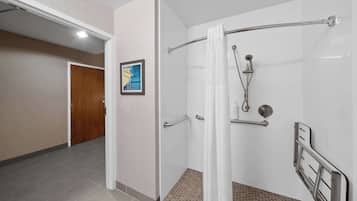 Room, 1 King Bed, Accessible, Non Smoking | Bathroom shower