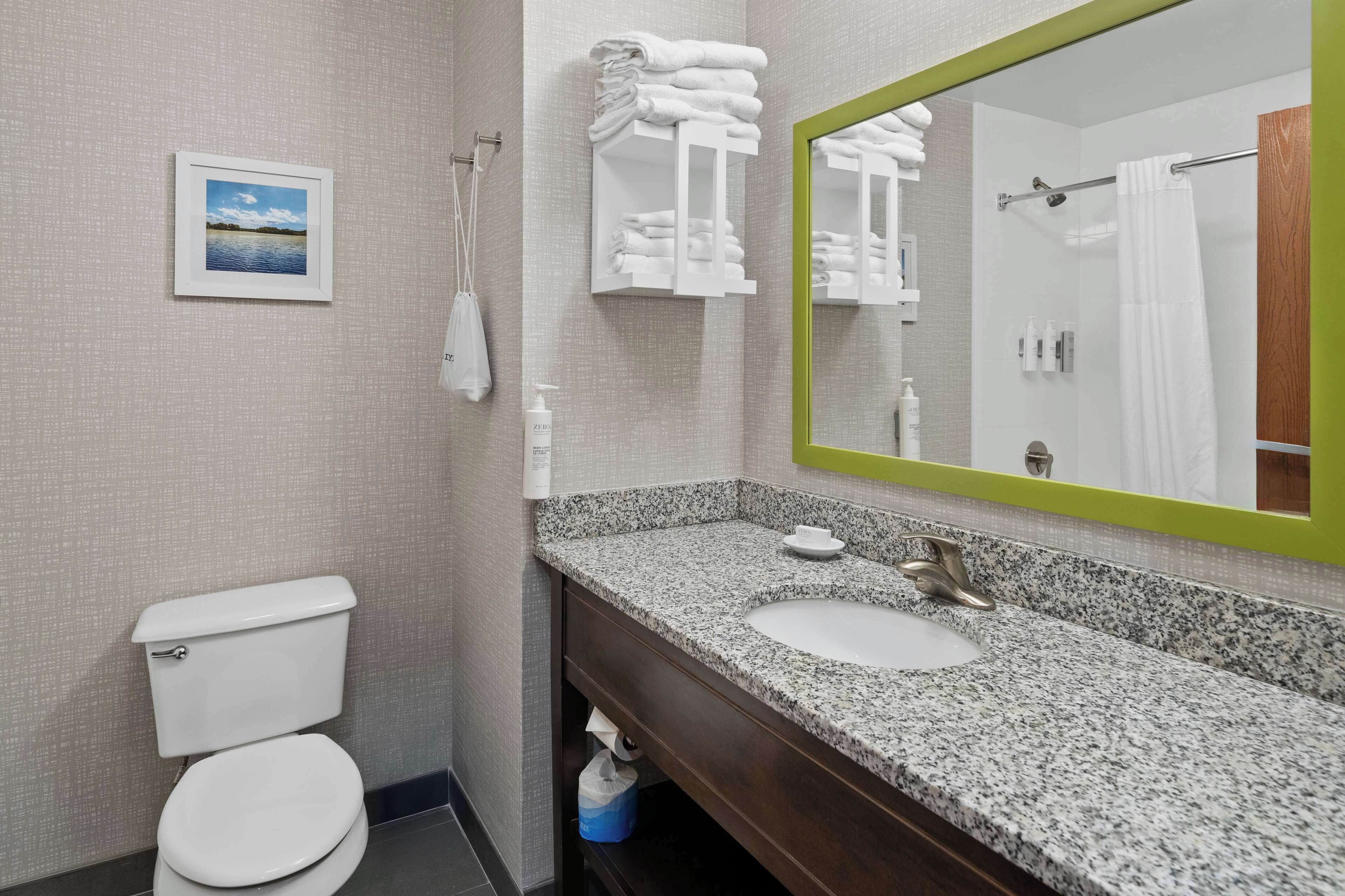 two queen beds, non-smoking | bathroom | free toiletries, hair dryer, towels, soap