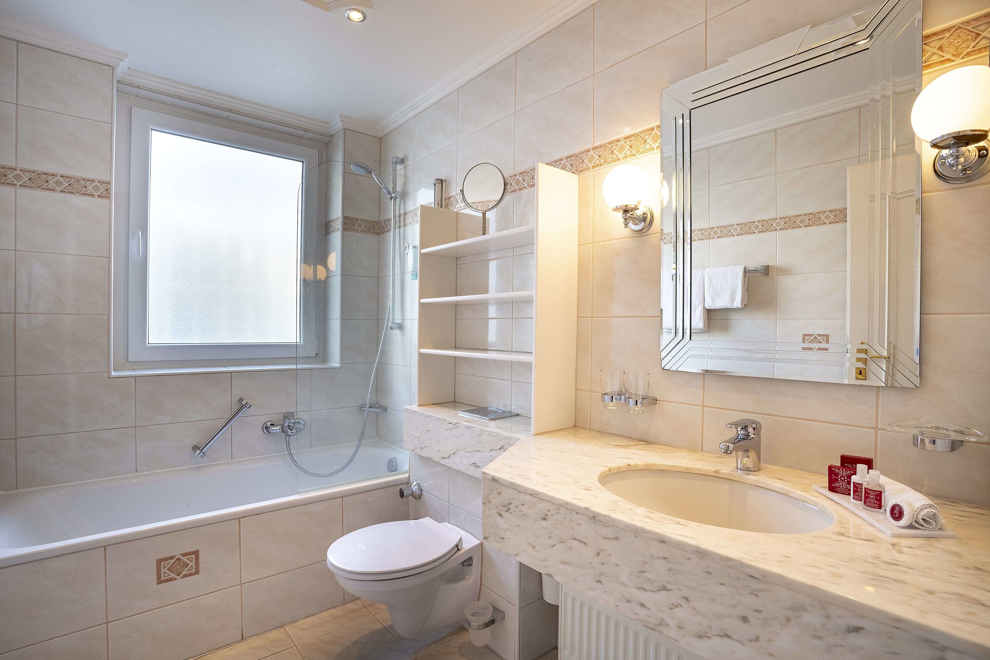 free toiletries, hair dryer, bathrobes, slippers