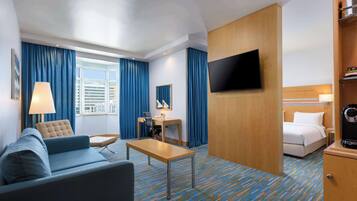 Down duvets, minibar, in-room safe, desk