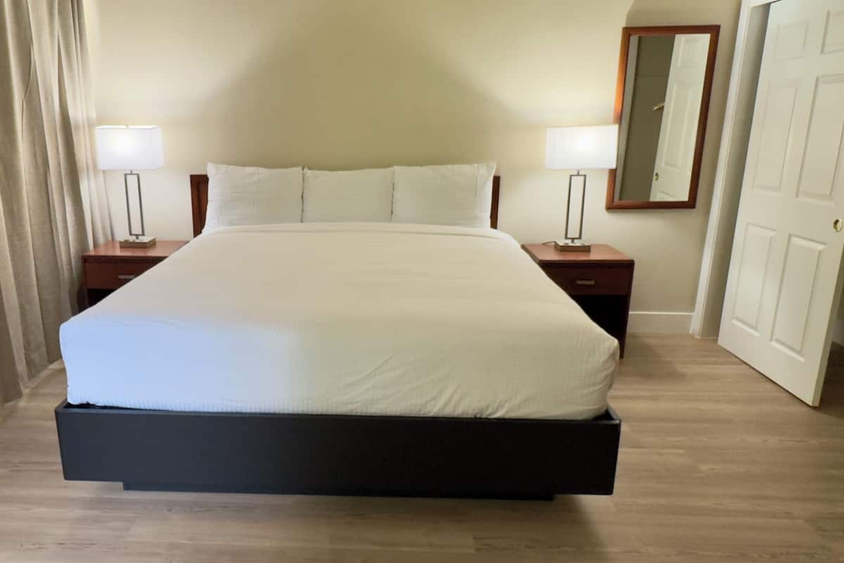 Deluxe Studio Suite, 1 King Bed, Refrigerator & Microwave, Garden View