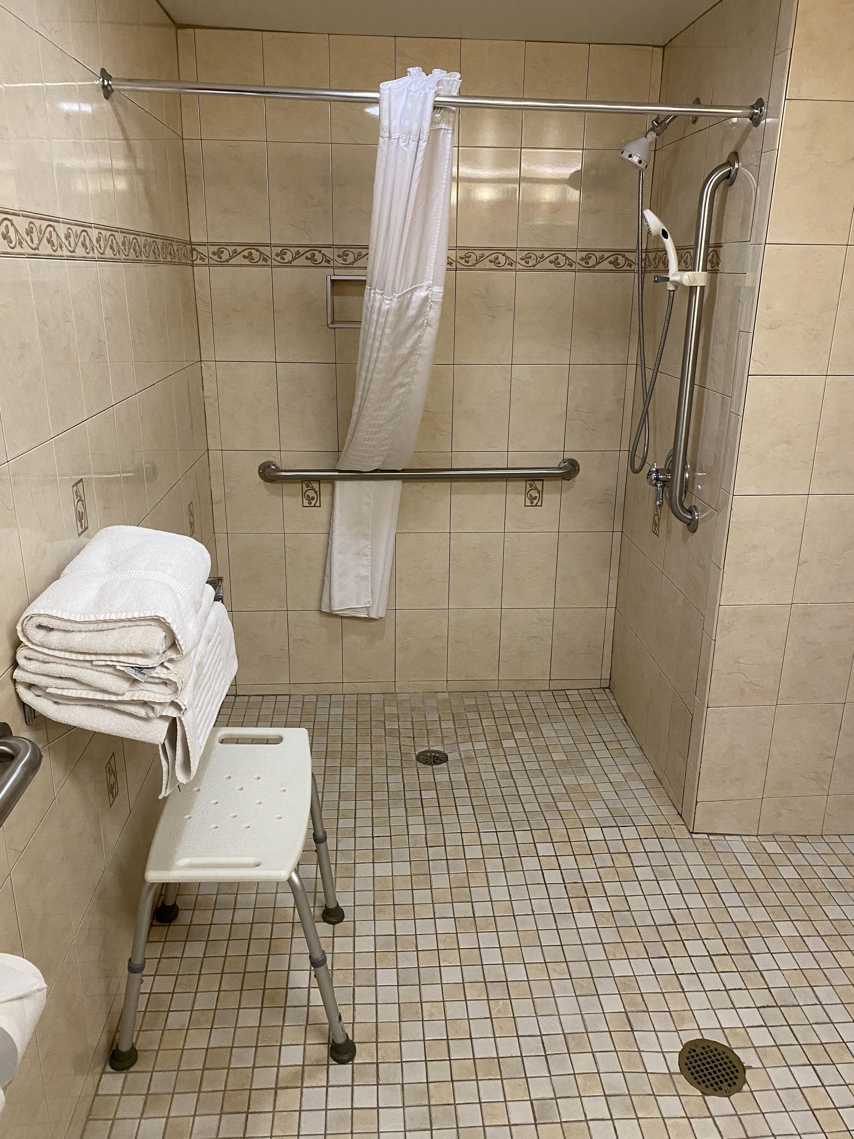 room, 1 king bed, accessible, non smoking | bathroom | combined shower/bathtub, free toiletries, hair dryer, towels