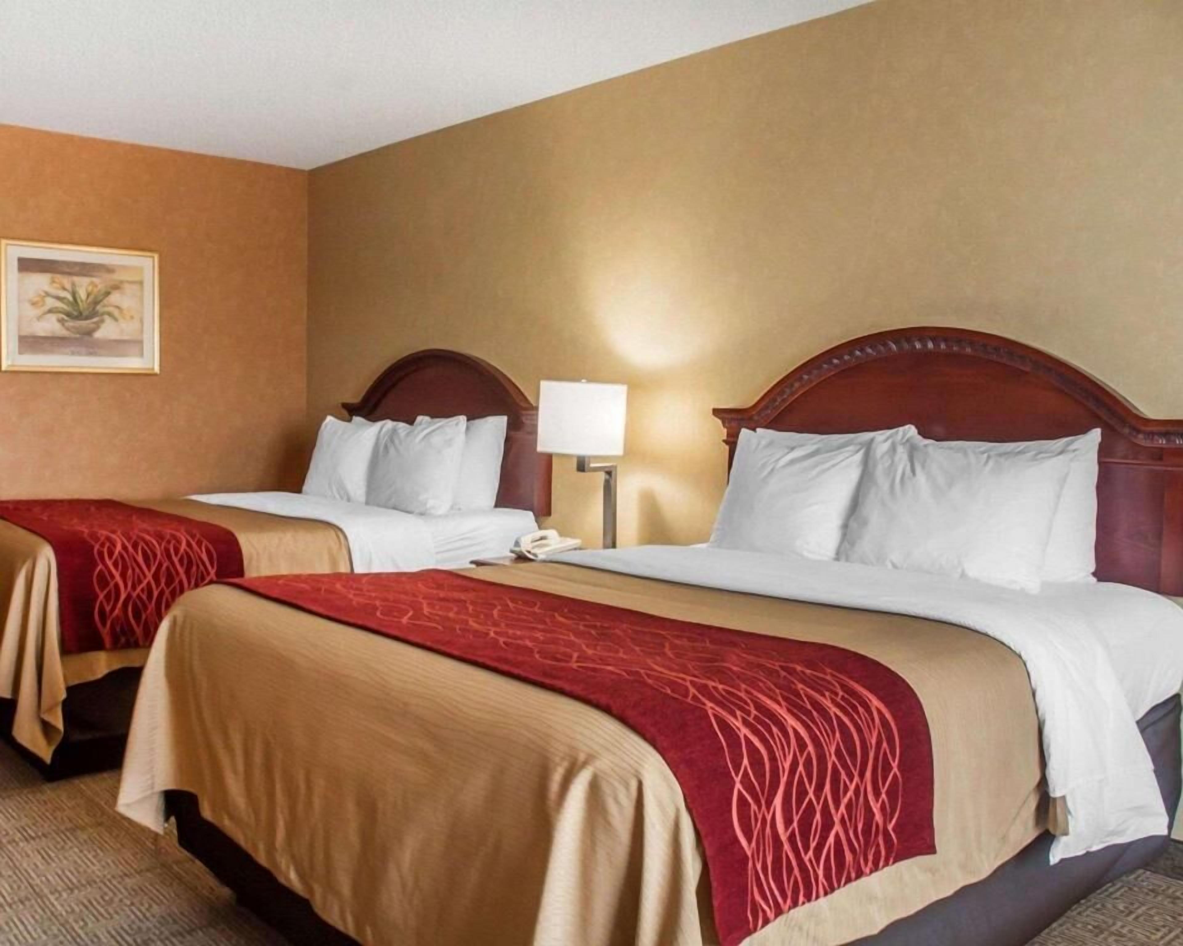 Premium bedding, desk, blackout drapes, iron/ironing board