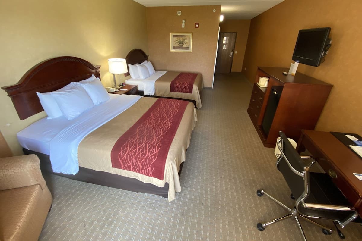 Premium bedding, desk, blackout drapes, iron/ironing board