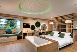 Suite panoràmica (La Costelle) | Roba de llit d'alta qualitat, minibar i caixa forta a l'habitació 