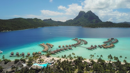 Aerial view. Le Bora Bora by Pearl Resorts