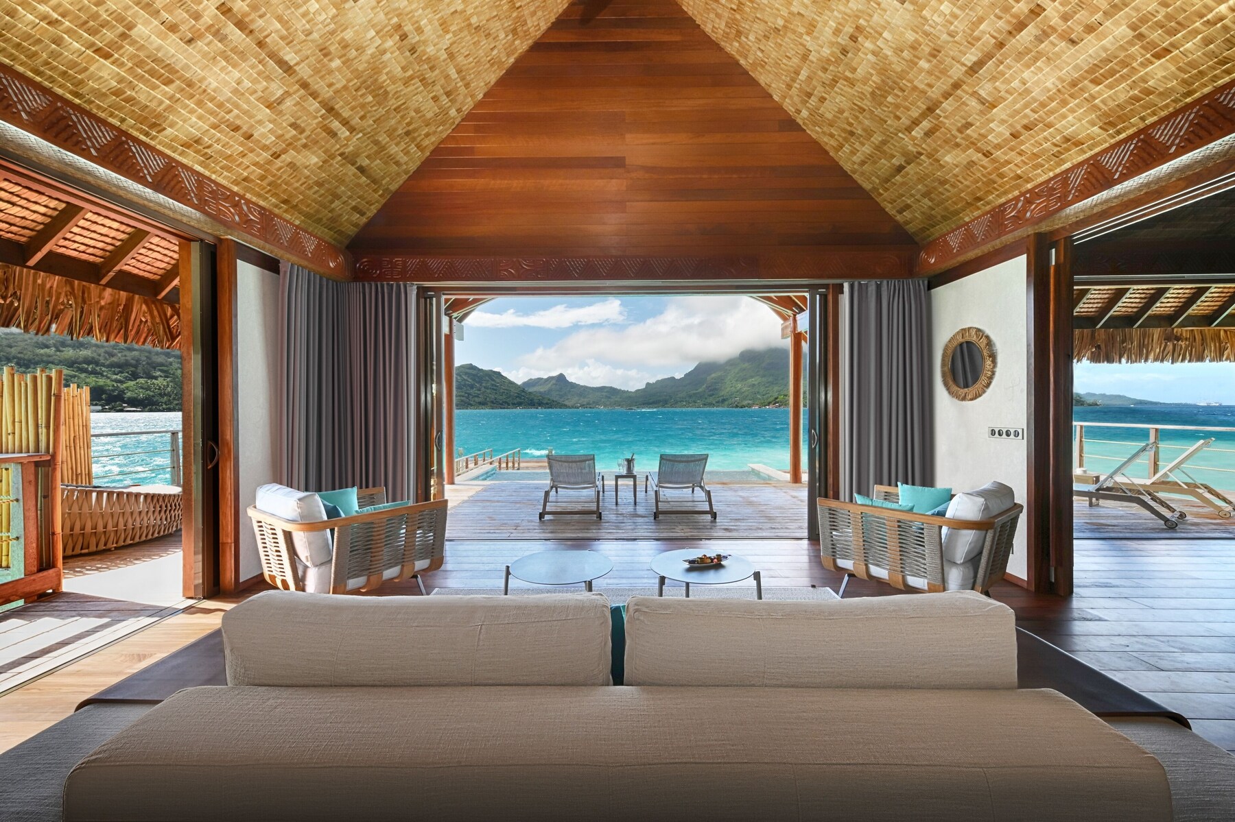 Suite, Overwater (End of Pontoon) | Living area | 43-inch LCD TV with cable channels, TV, table tennis