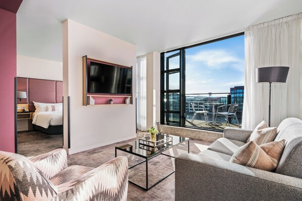 Junior Suite | Living area | 50-inch Smart TV with digital channels - The Spencer Hotel (Dublin)