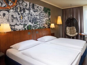 In-room safe, desk, laptop workspace, blackout curtains