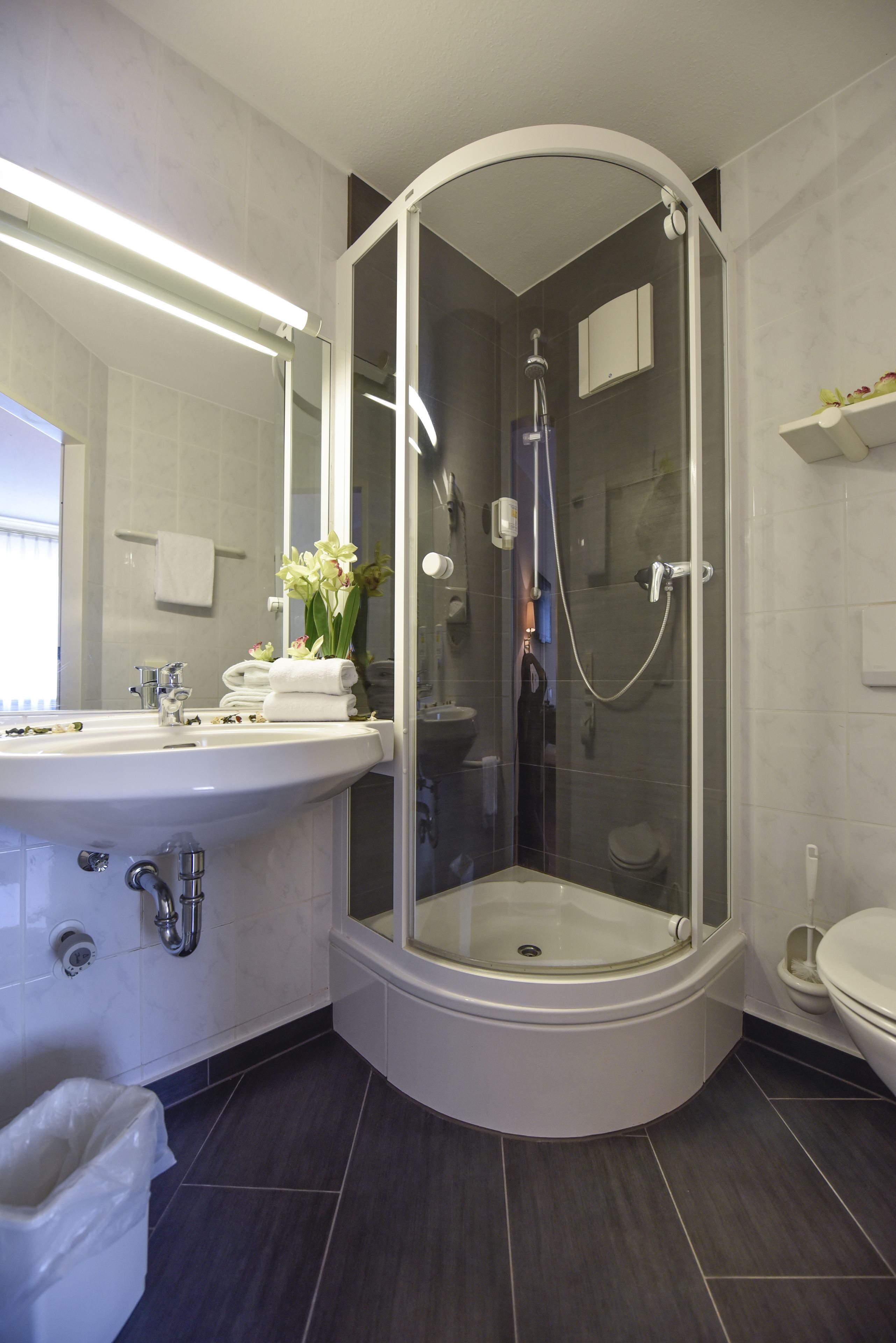 free toiletries, hair dryer, towels