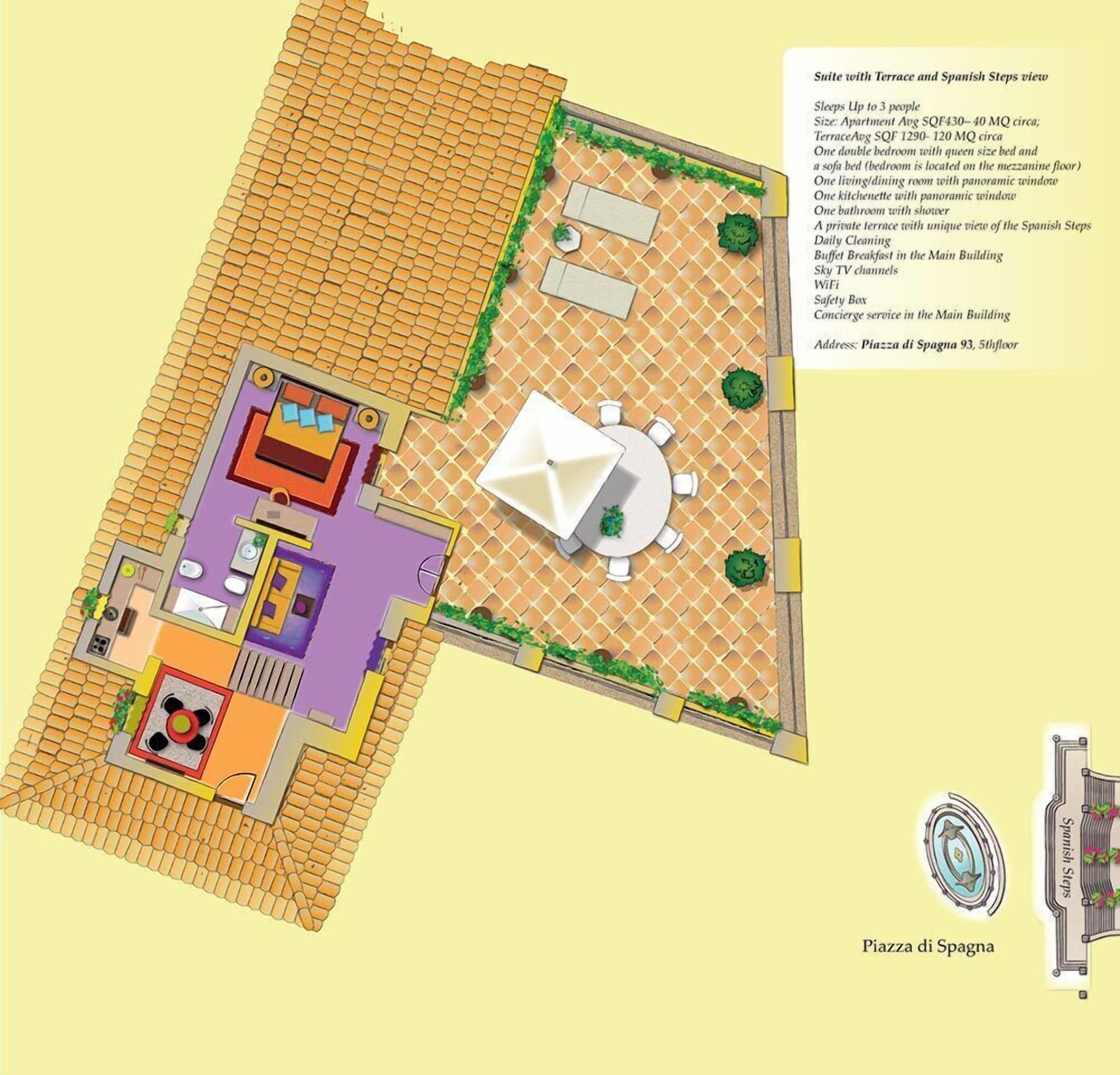 Honeymoon Suite Apartment with Private Terrace | Sábanas de algodón egipcio y ropa de cama de alta calidad