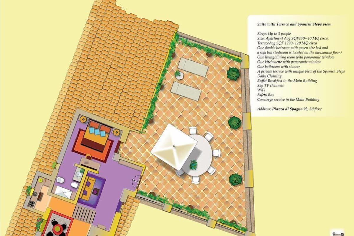 Honeymoon Suite Apartment with Private Terrace | Egyptian cotton sheets, premium bedding, down duvets, pillow-top beds