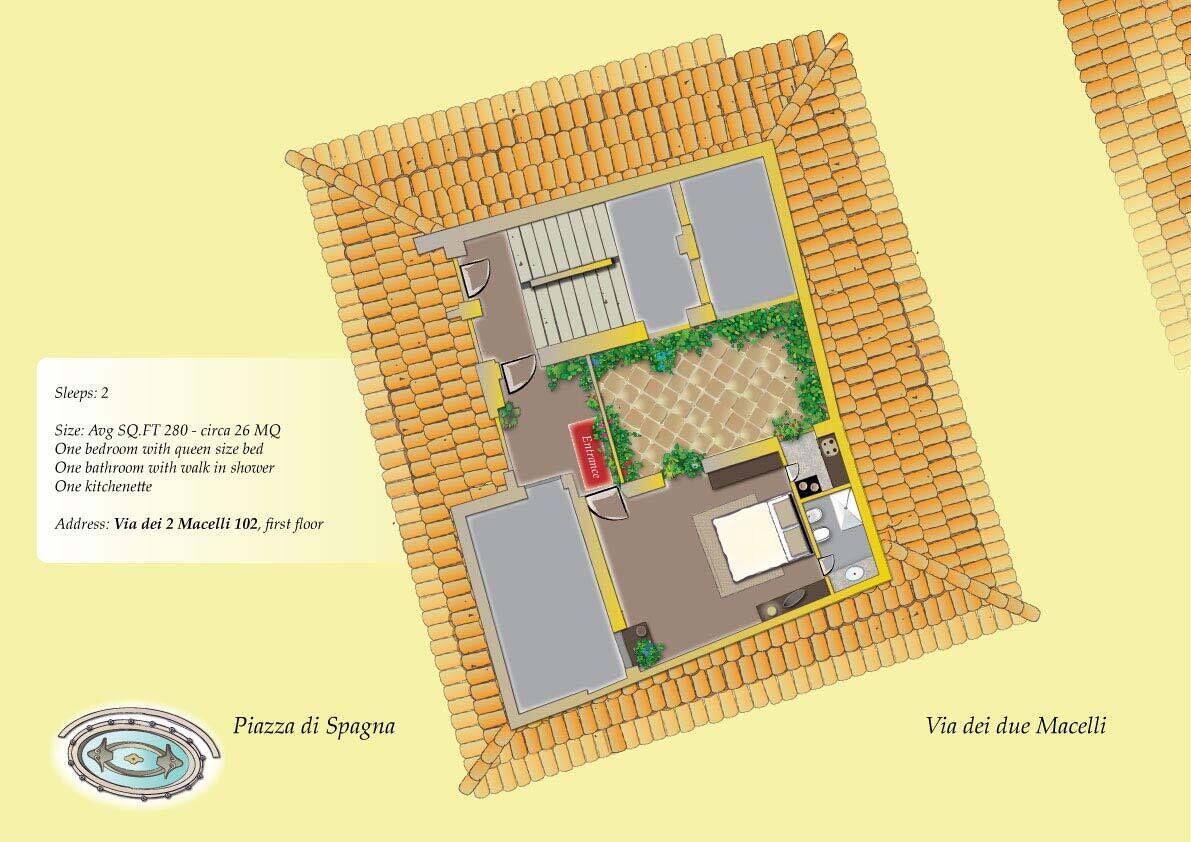 Premium Studio Room Via dei Due Macelli | Sábanas de algodón egipcio y ropa de cama de alta calidad