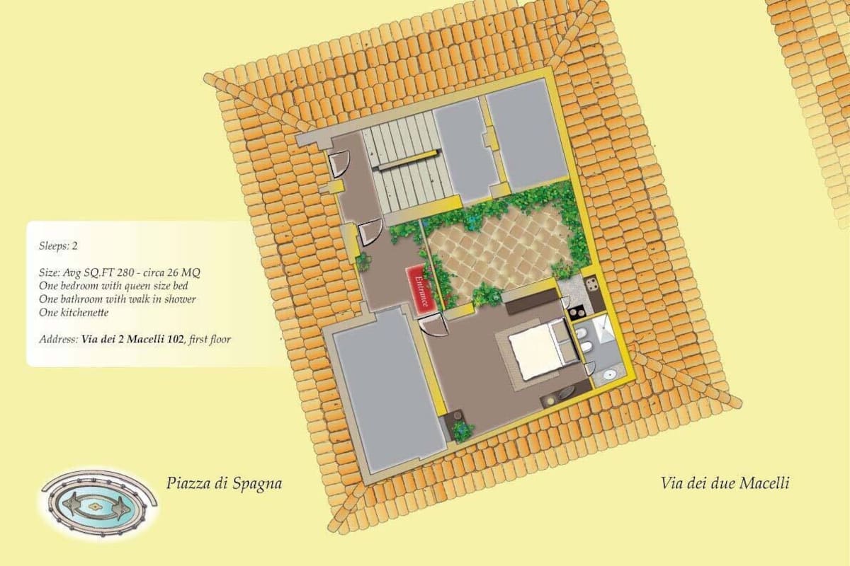 Premium Studio Room Via dei Due Macelli | Egyptian cotton sheets, premium bedding, down duvets, pillow-top beds