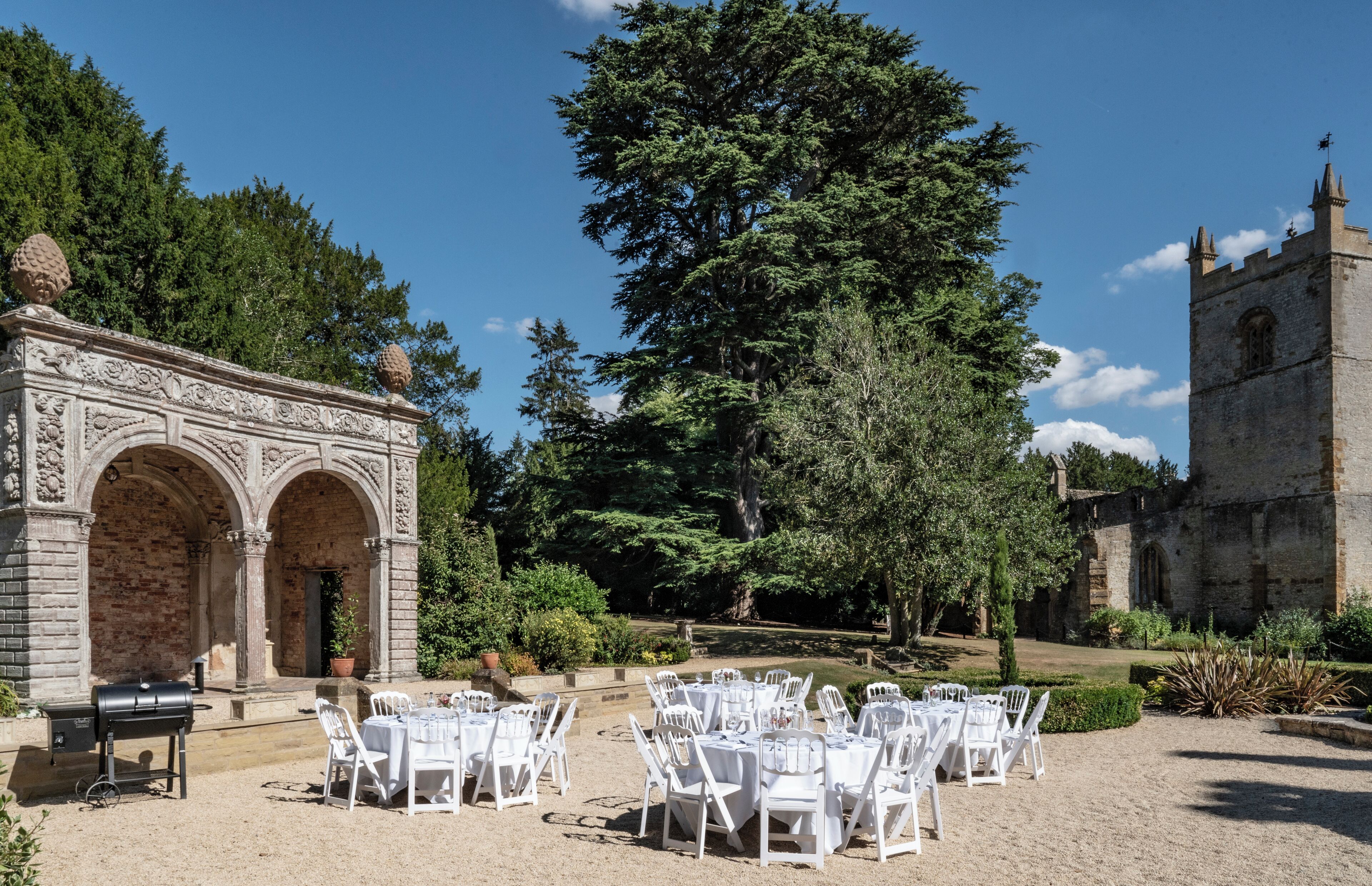outdoor banquet area