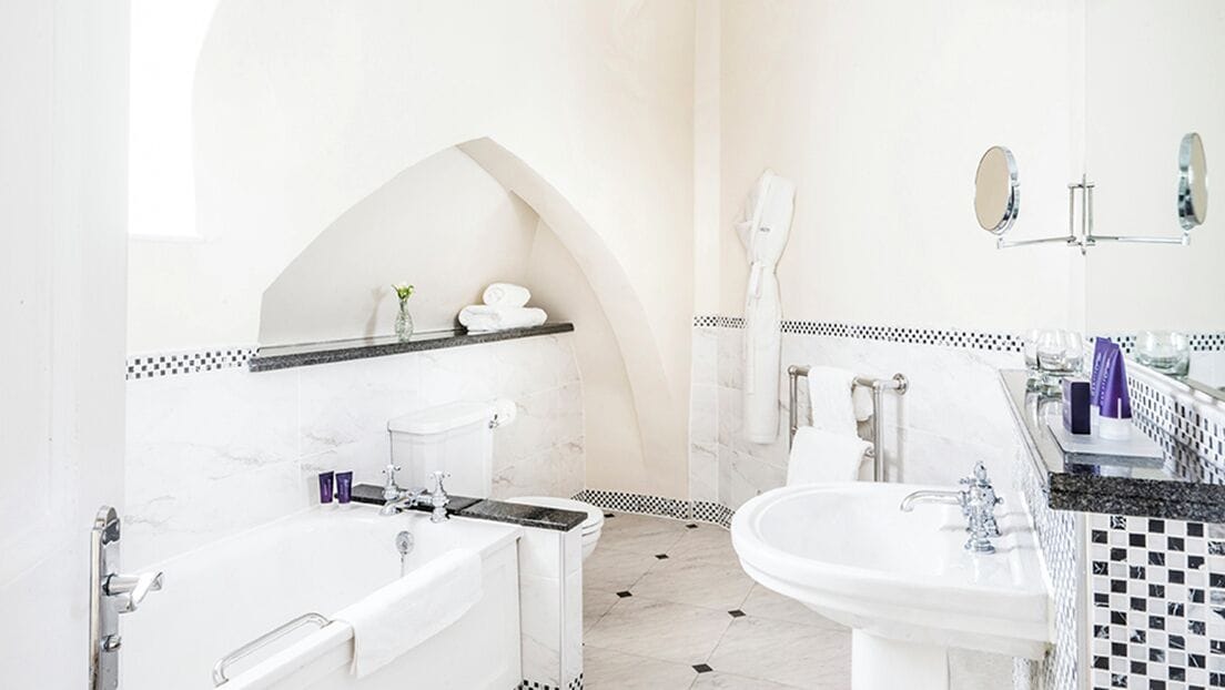 classic double / twin with feature | bathroom | designer toiletries, hair dryer, bathrobes, slippers