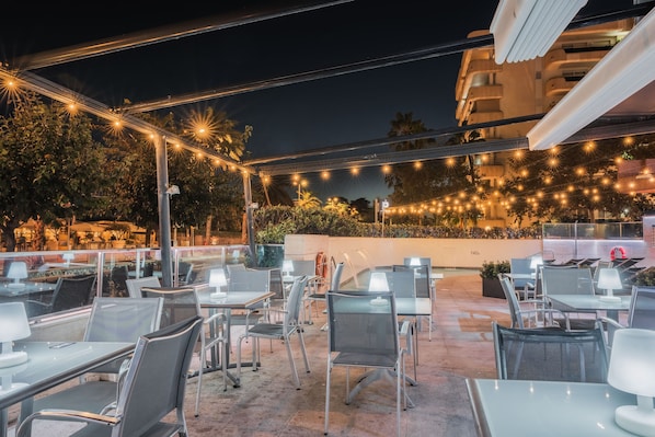 Outdoor banquet area