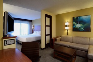 Premium bedding, down comforters, desk, laptop workspace - Hyatt Place Dallas/Las Colinas (Irving)