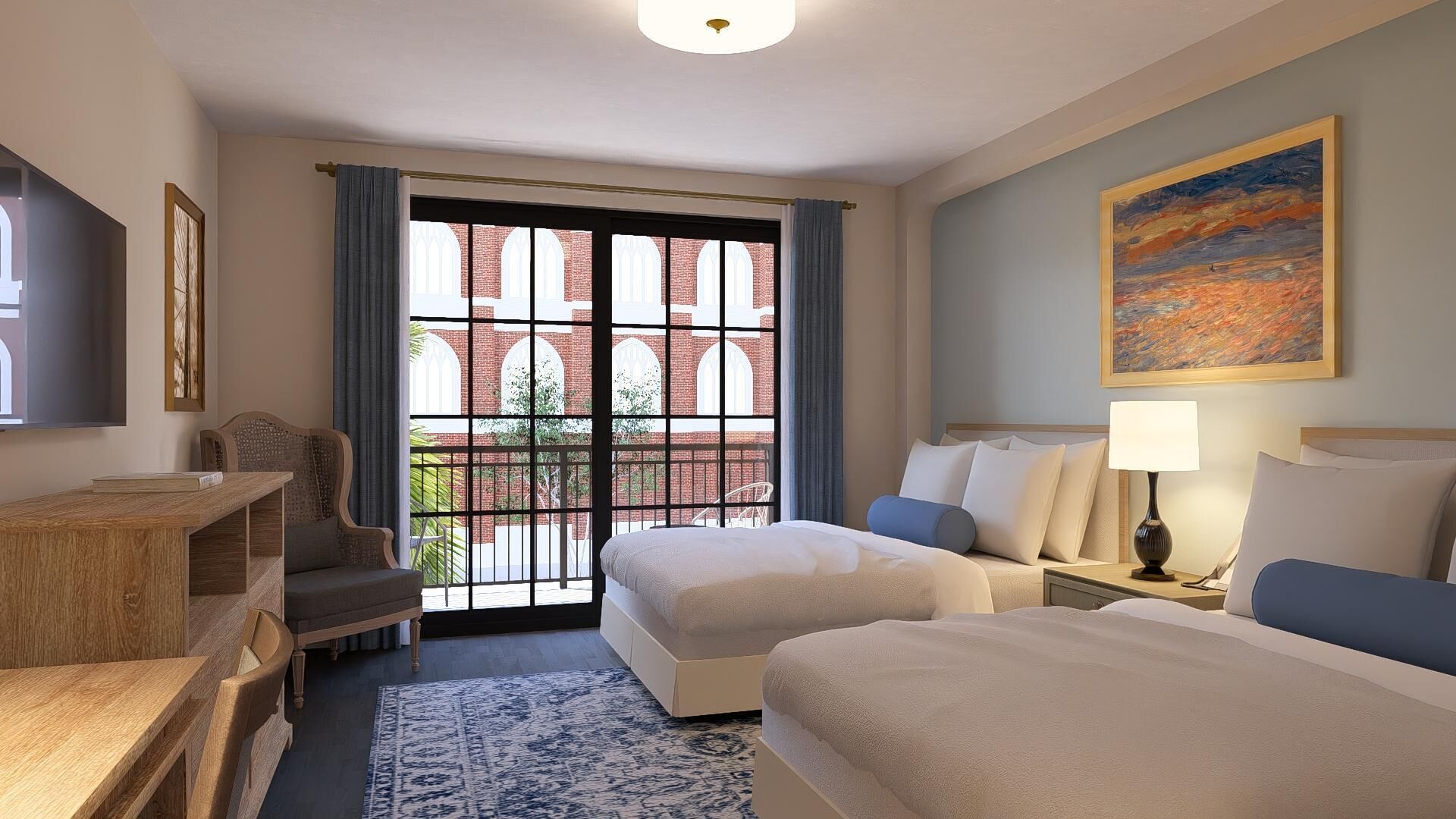 Desk, iron/ironing board, WiFi, bed sheets