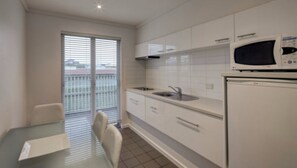 Fridge, microwave, coffee/tea maker, electric kettle