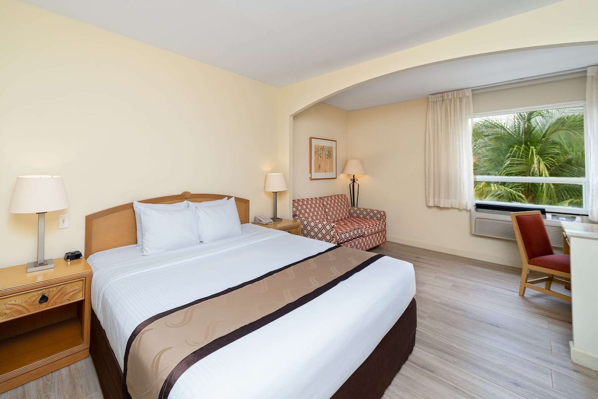 Hypo-allergenic bedding, pillow-top beds, minibar, desk