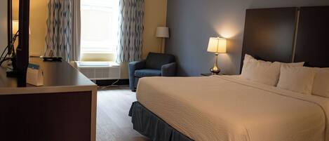 Desk, WiFi (free), alarm clocks, bed sheets