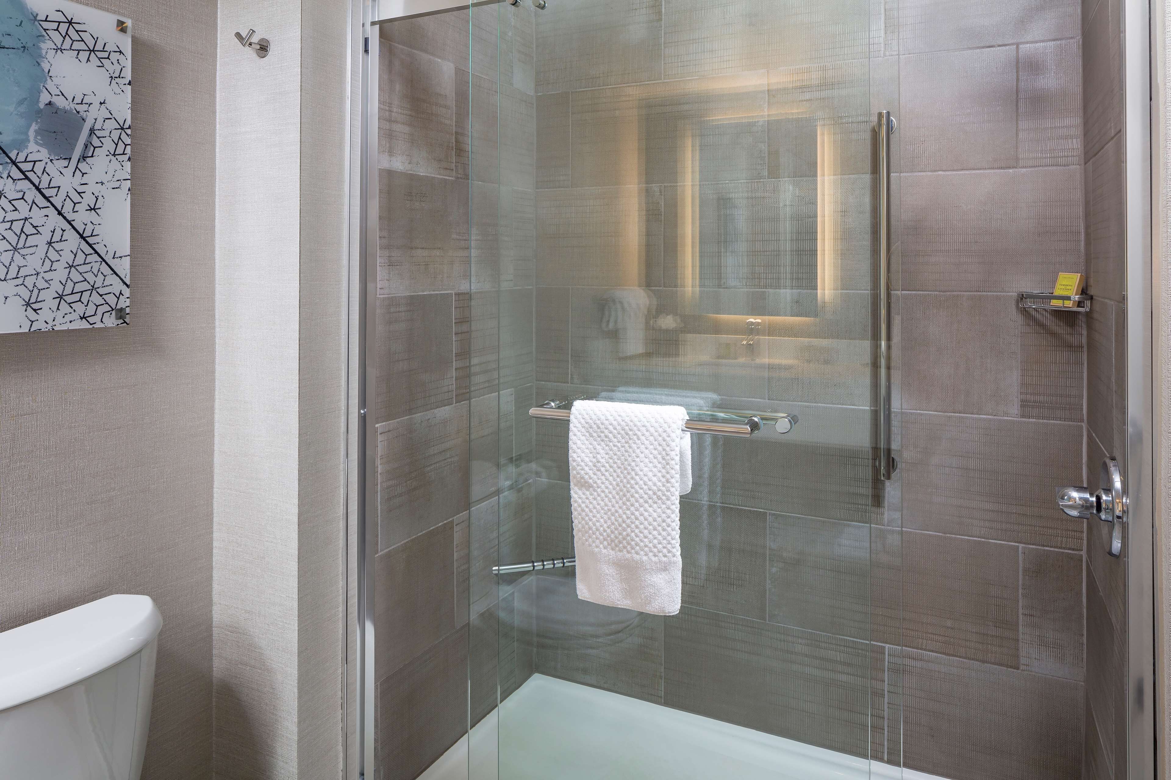 studio suite, 1 king bed, non smoking | bathroom shower