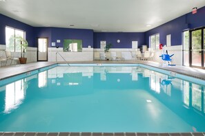 Indoor pool, open 9 AM to 10 PM, sun loungers