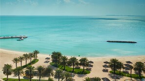 Private beach, sun loungers, beach umbrellas, beach towels - InterContinental Doha Beach & Spa by IHG (Doha)