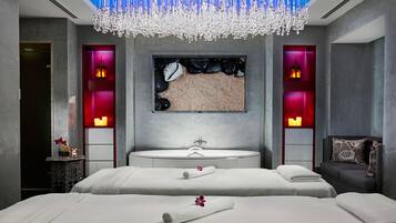Couples treatment rooms, sauna, hot tub, steam room, body treatments