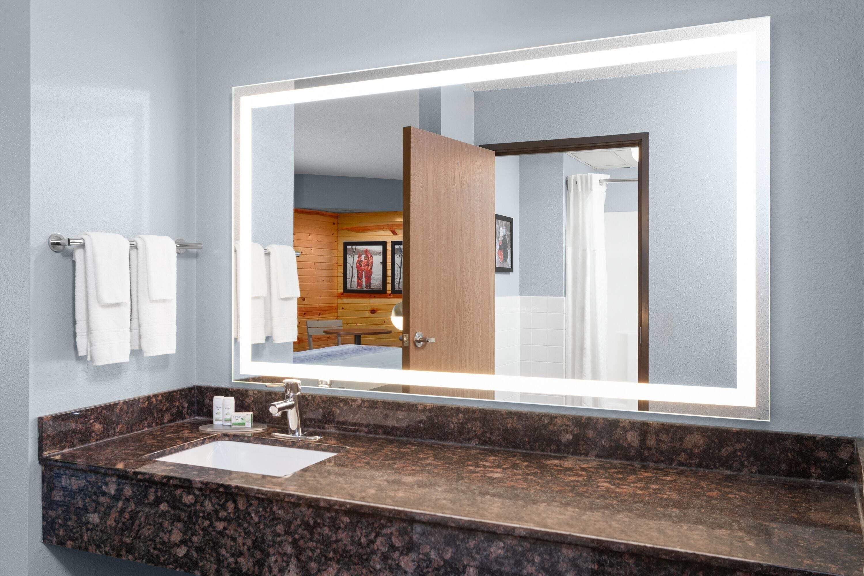 superior suite, 1 king bed, non smoking (one-bedroom) | bathroom | shower, free toiletries, hair dryer, towels