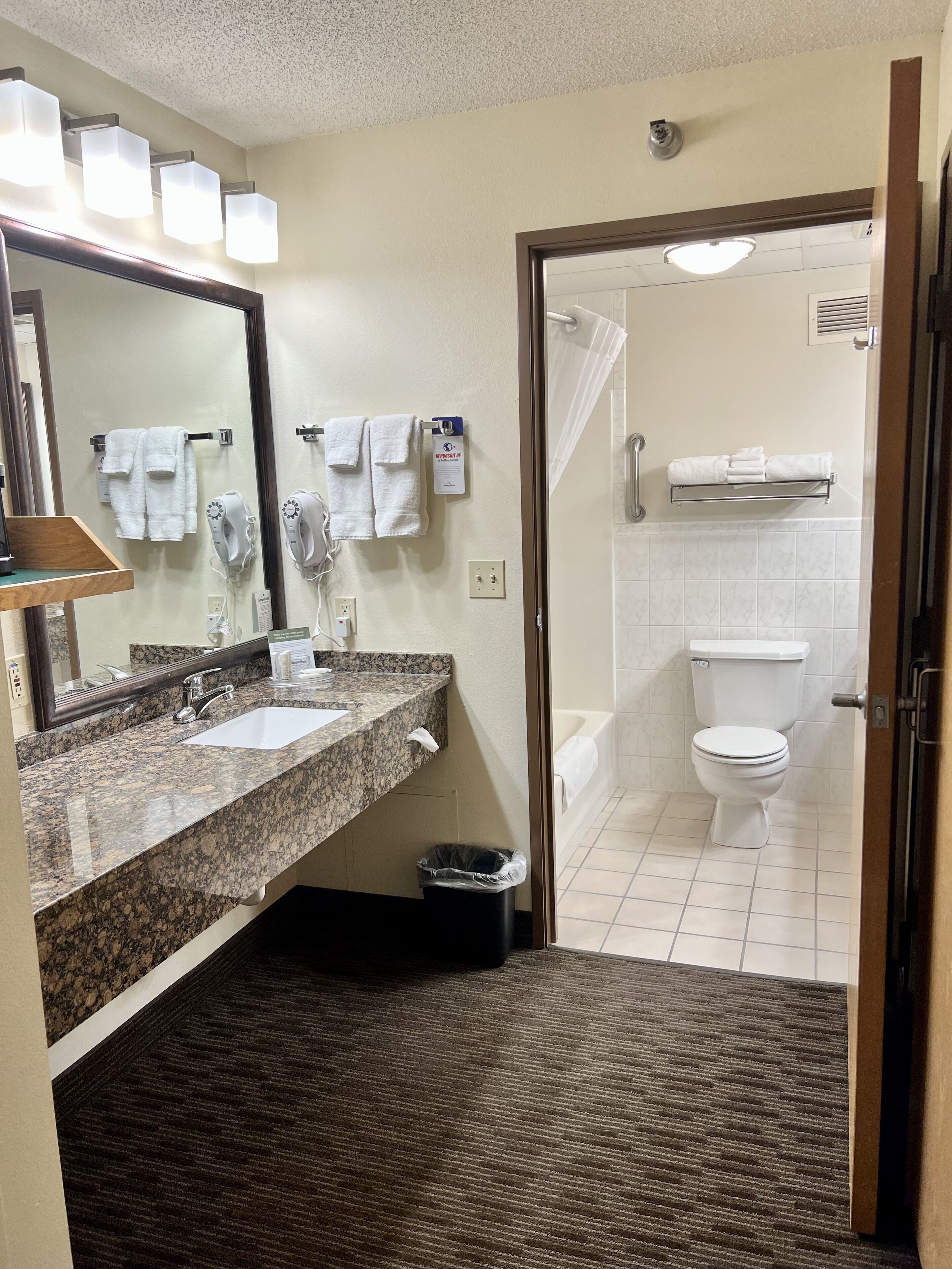 premier studio suite, 1 king bed, non smoking | bathroom | combined shower/bathtub, free toiletries, hair dryer, towels