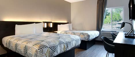 Bureau, espace de travail pour ordinateur portable, rideaux occultants