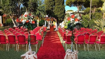 Outdoor banquet area