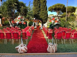 Outdoor banquet area