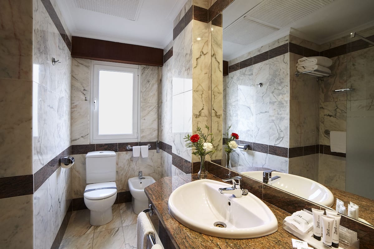 double or twin room | bathroom | bathtub, free toiletries, hair dryer, bidet