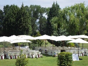 Outdoor wedding area
