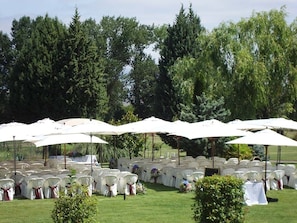 Outdoor wedding area