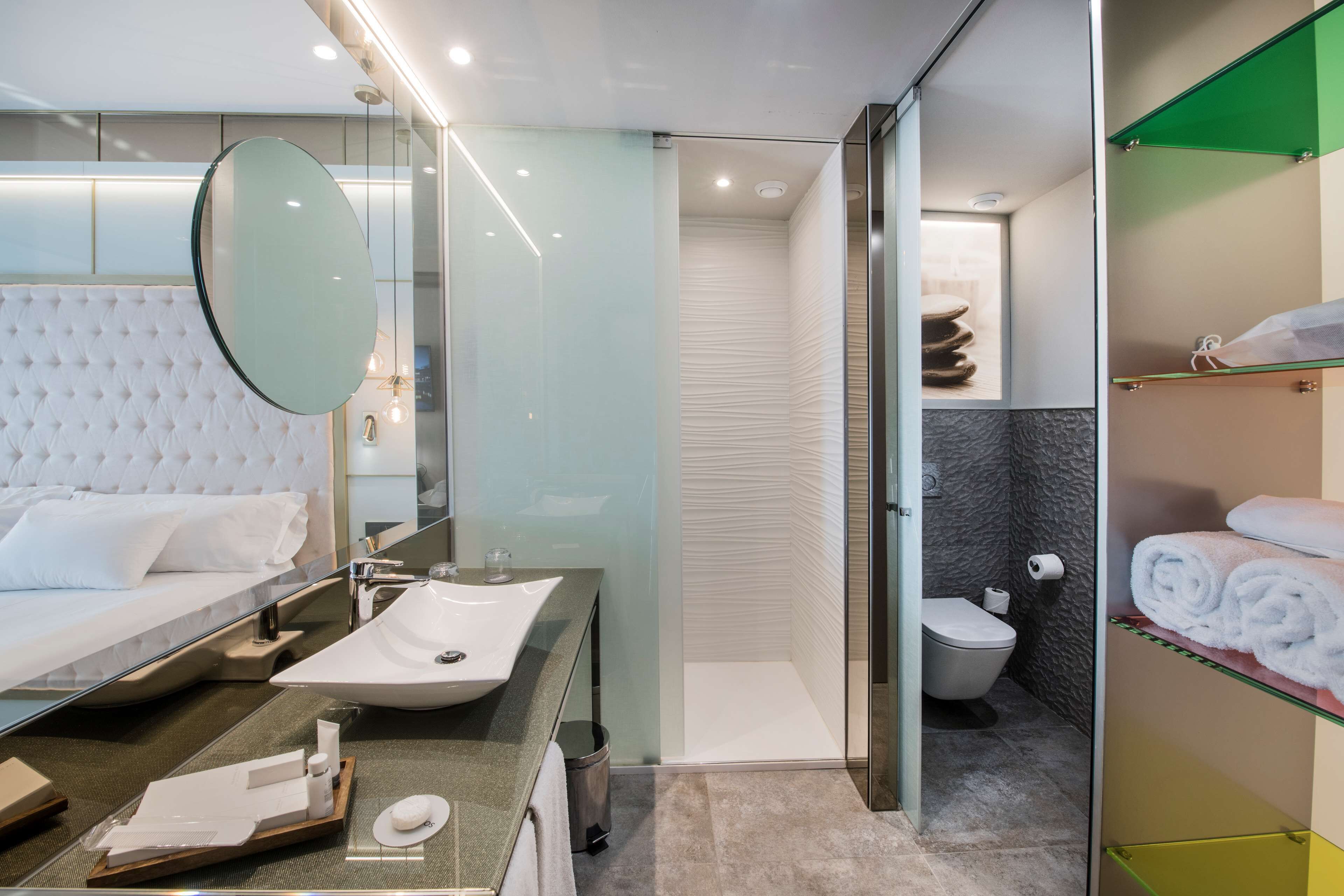 free toiletries, hair dryer, towels