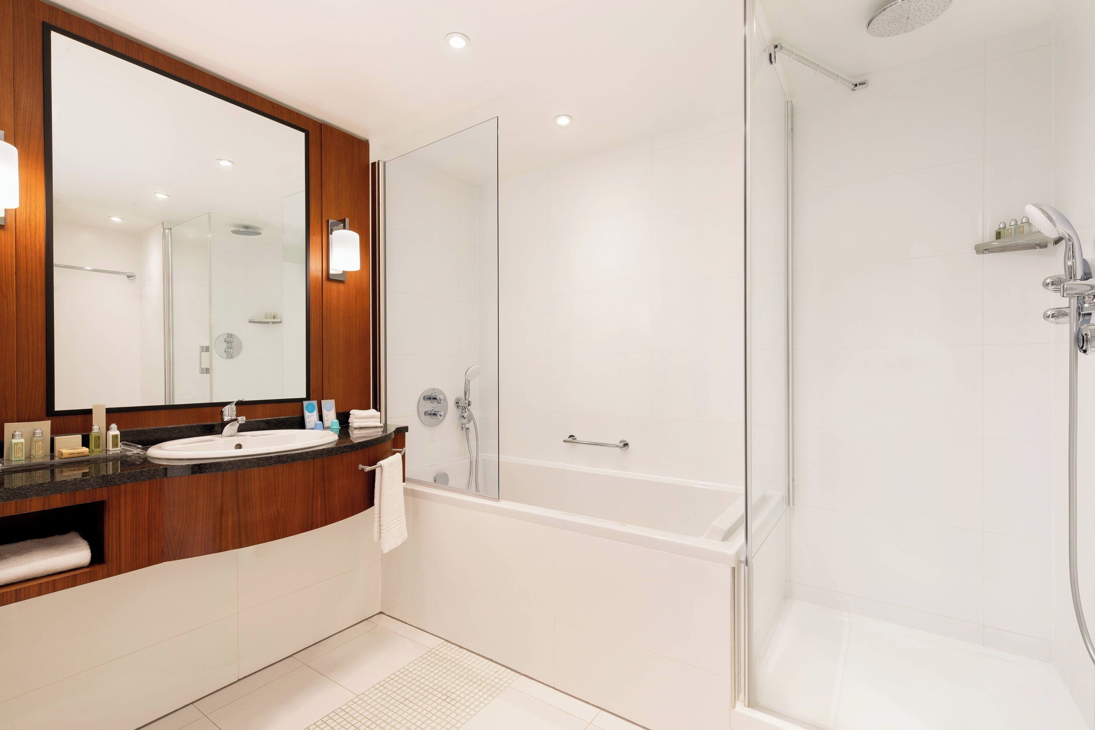 panoramic suite, 1 king bed with sofa bed, non smoking, sea view (terrace) | bathroom | eco-friendly toiletries, hair dryer, towels